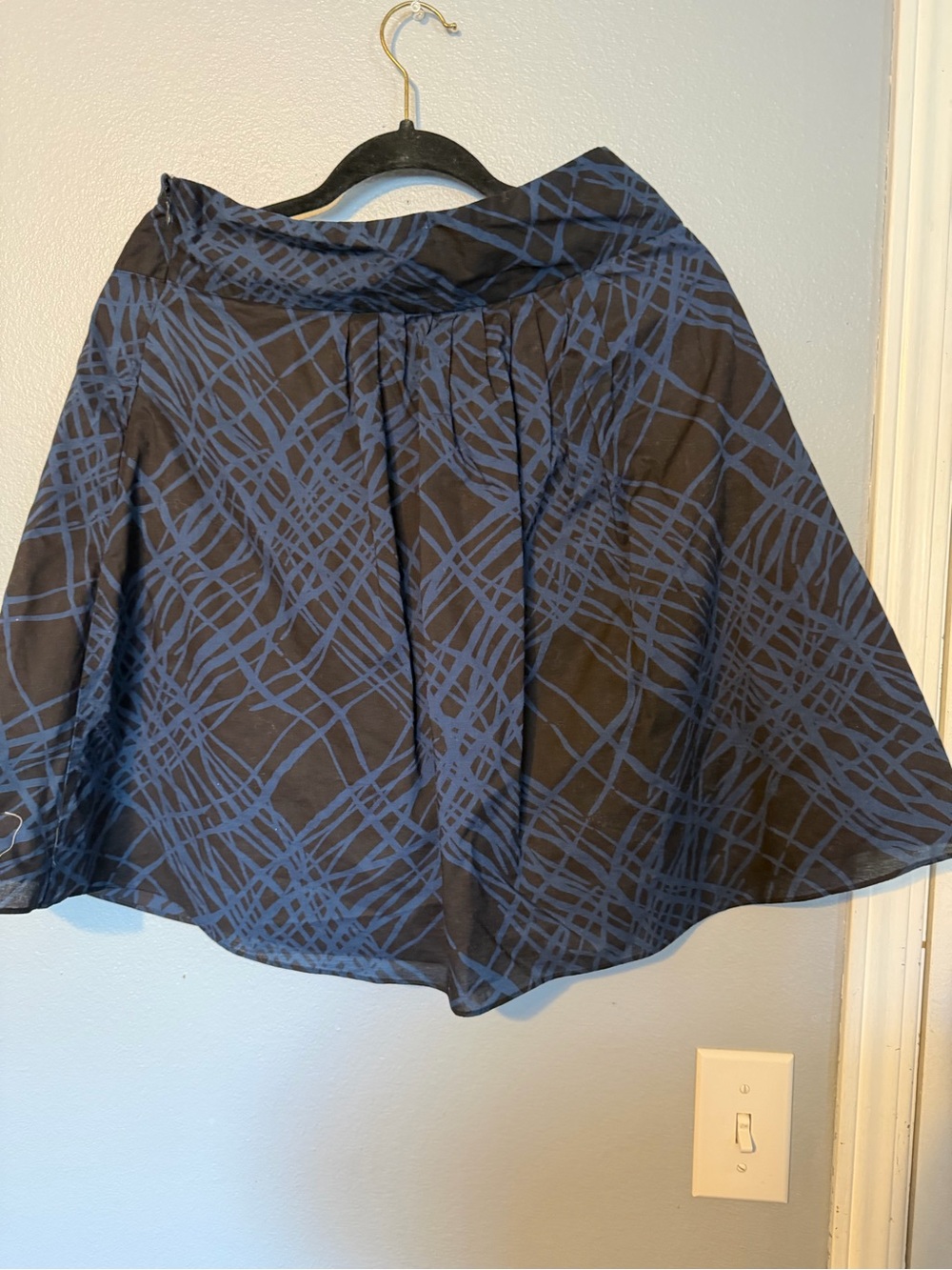 Vintage Mossimo Black Skirt with Blue Abstract Print - Picture 3 of 6